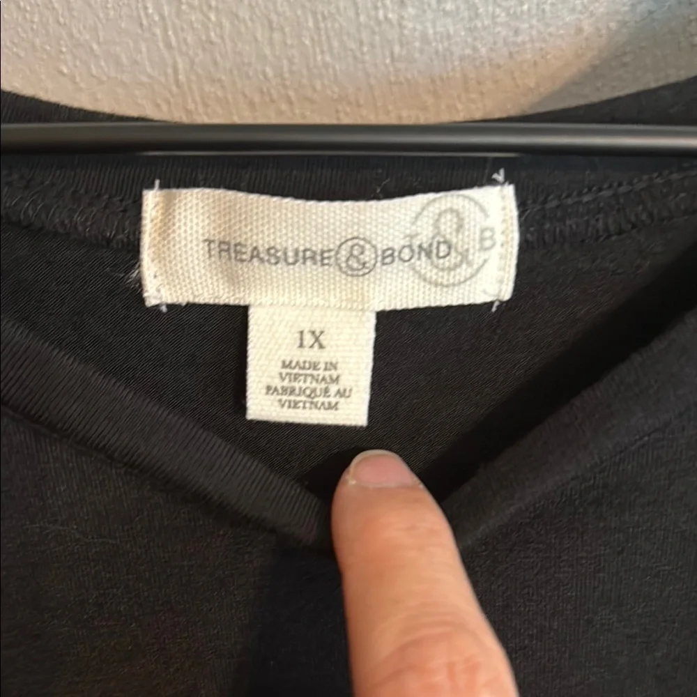 NWT Treasure & Bond Black Stretch Summer Dress Women Size 1X - Picture 3 of 9